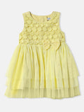 Nautinati Girls' Solid Sleeveless Bow Belted Knee Length Dress