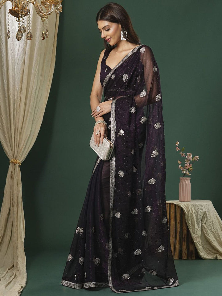 Saree mall Embellished Beads and Stones Designer Sarees