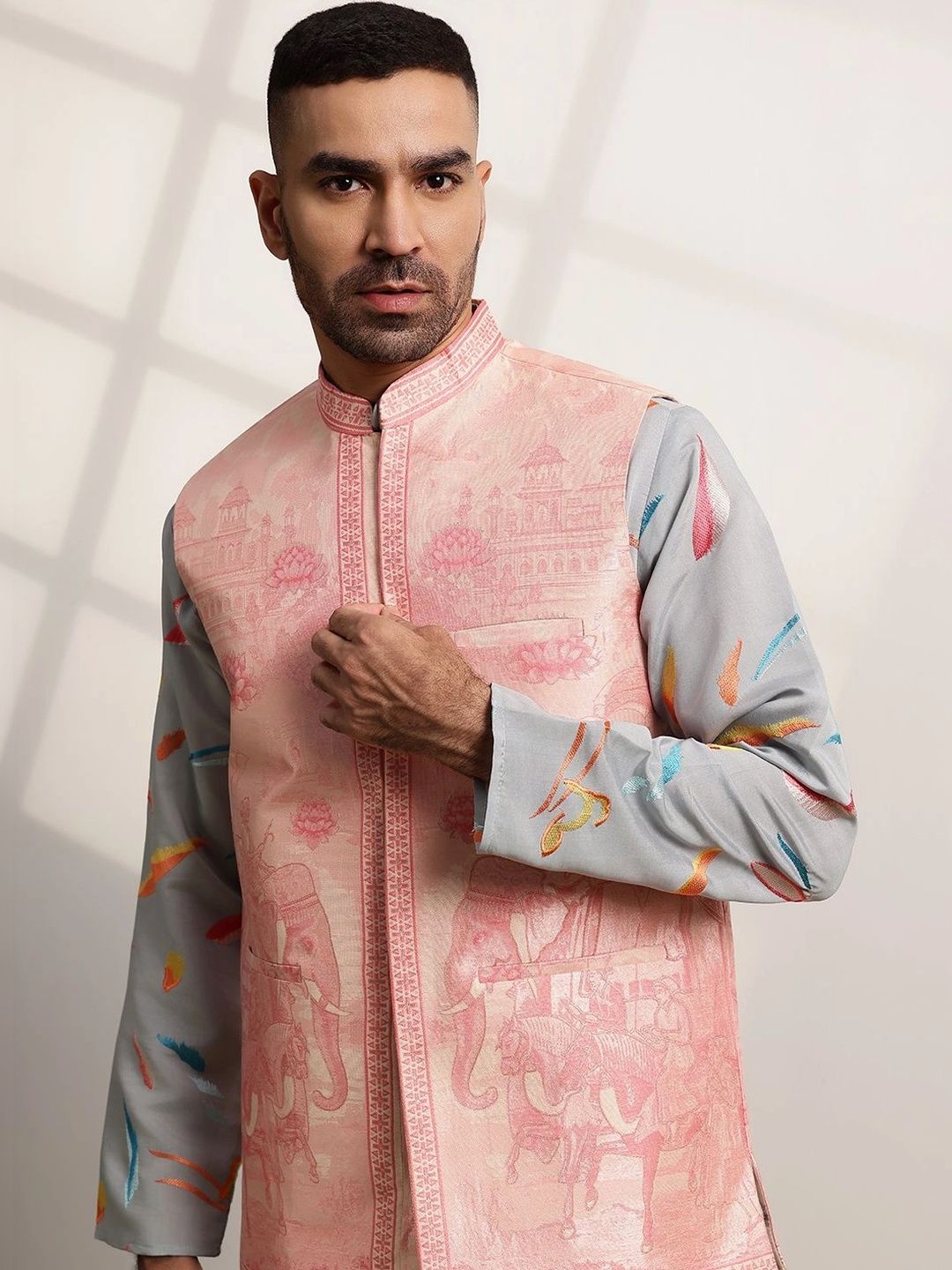 Jaket Nehru Bercetak SOJANYA PLUS