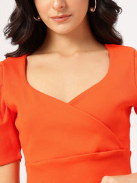 DressBerry Sweetheart Style Ribbed Wrap Crop Top