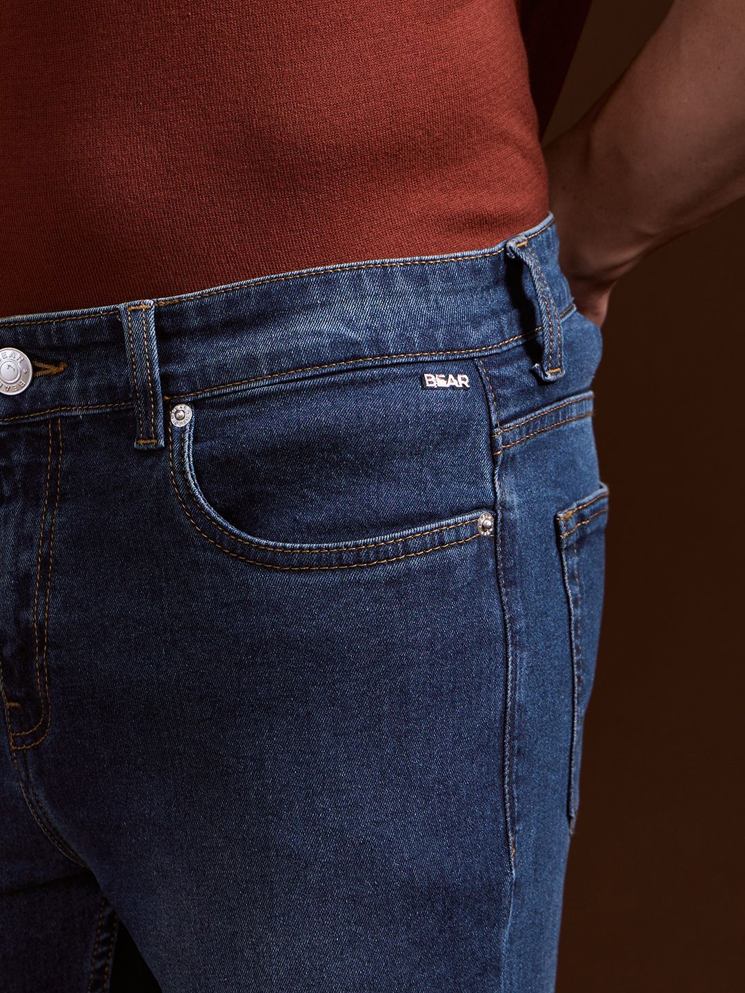 THE BEAR HOUSE Men Slim Fit Slash Knee Stretchable Jeans