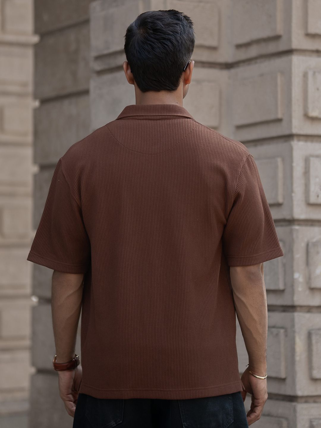 Powerlook Men Textured Oversized Casual Shirt
