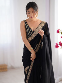 Saree mall Floral Sequinned Silk Blend Sarees