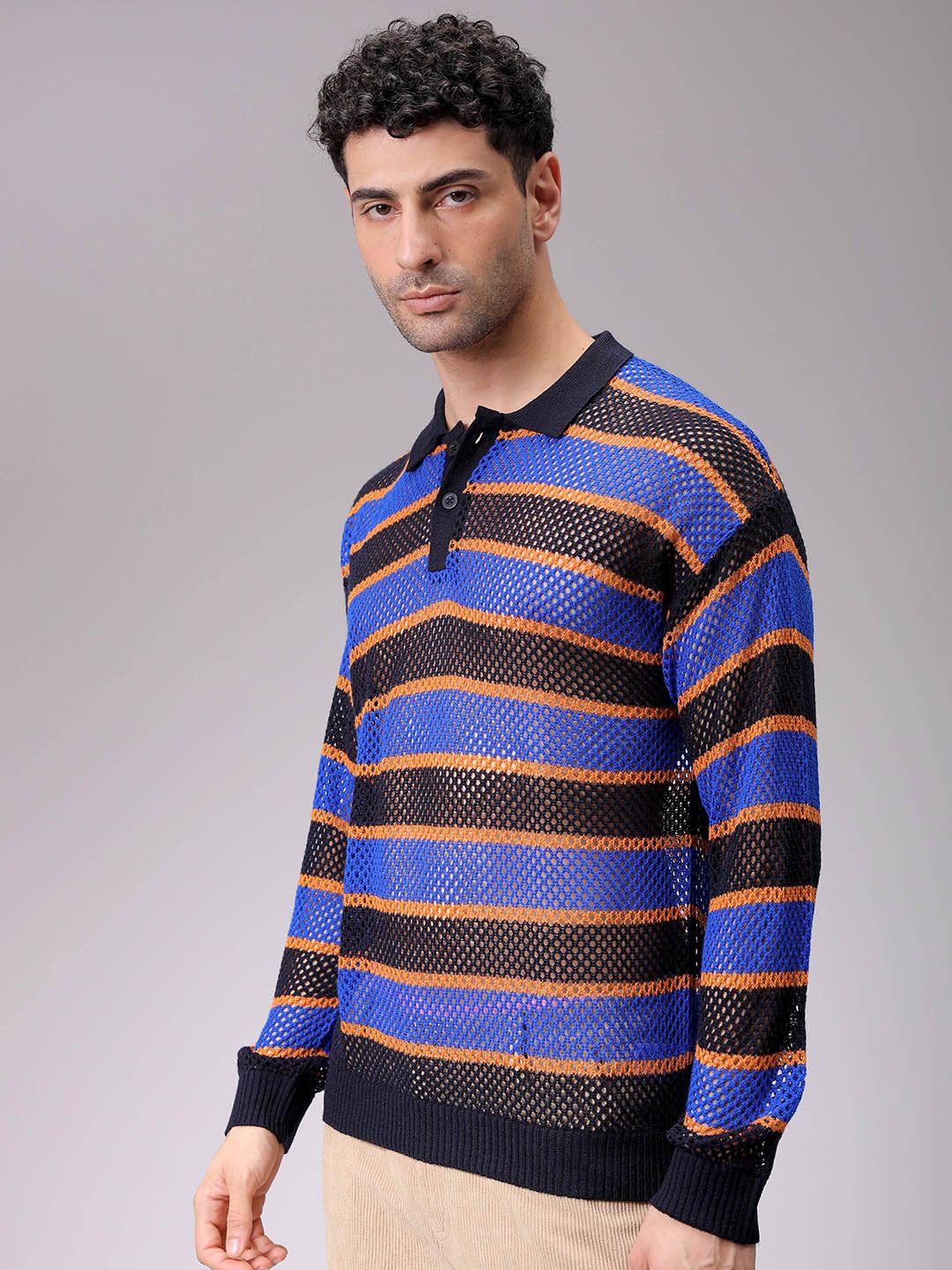 The Indian Garage Co Men Long Sleeves Striped Pullover