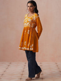 House of Chikankari Women Floral Embroidered Chikankari Kurta