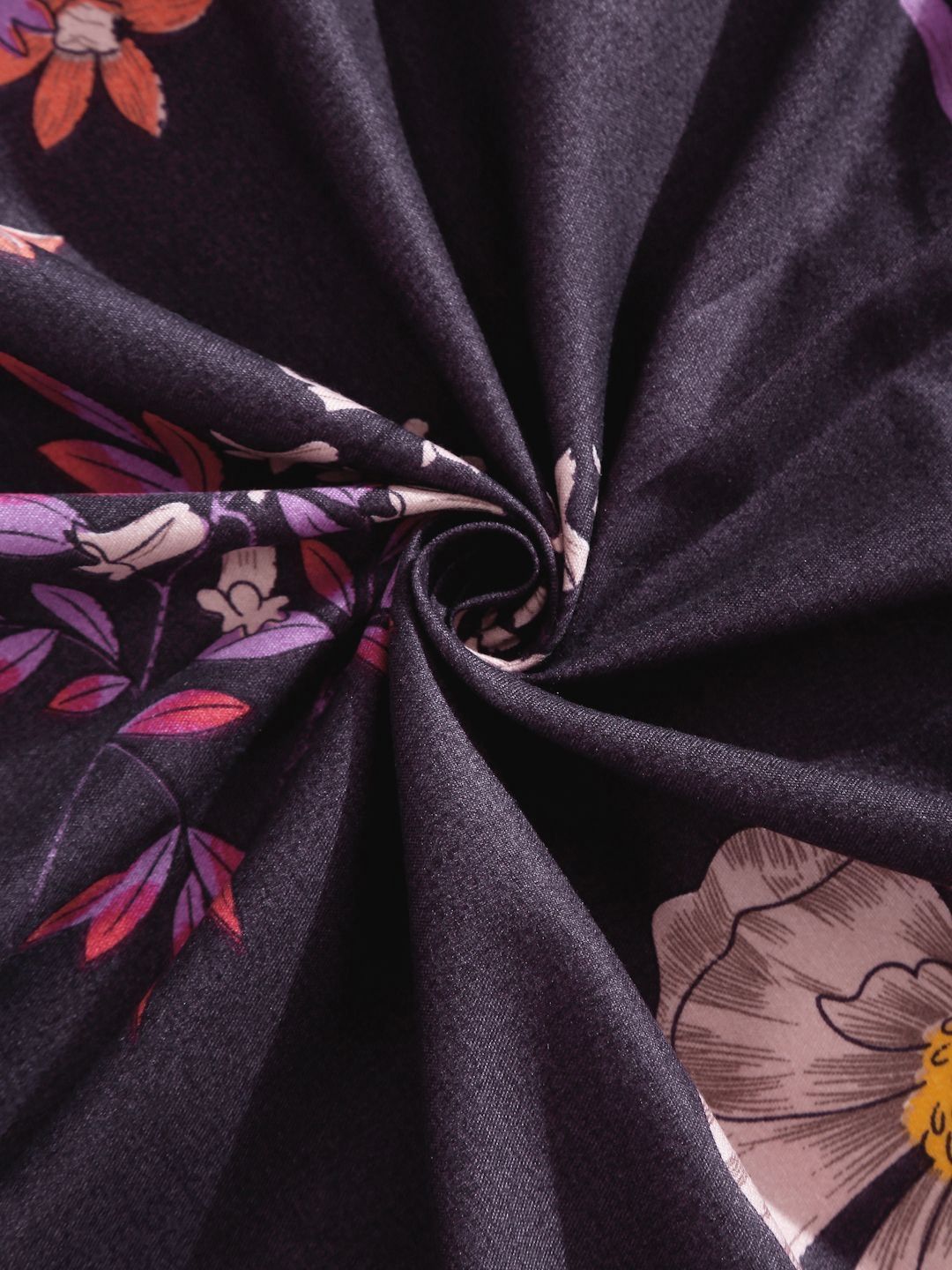 Myntra Elegant Homes Purple & Pink Printed 300 TC Single Bedsheet Set 2.25 m x 1.50 m