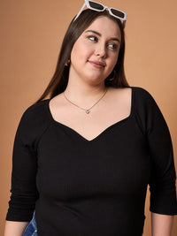 SASSAFRAS Curve Sweetheart Neck Top