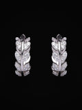 PANASH 925 Sterling Silver Rhodium-Plated CZ-Studded Hoop Earrings