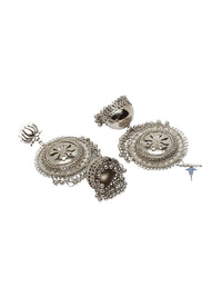 Anouk Silver-Plated Dome Shaped Jhumkas