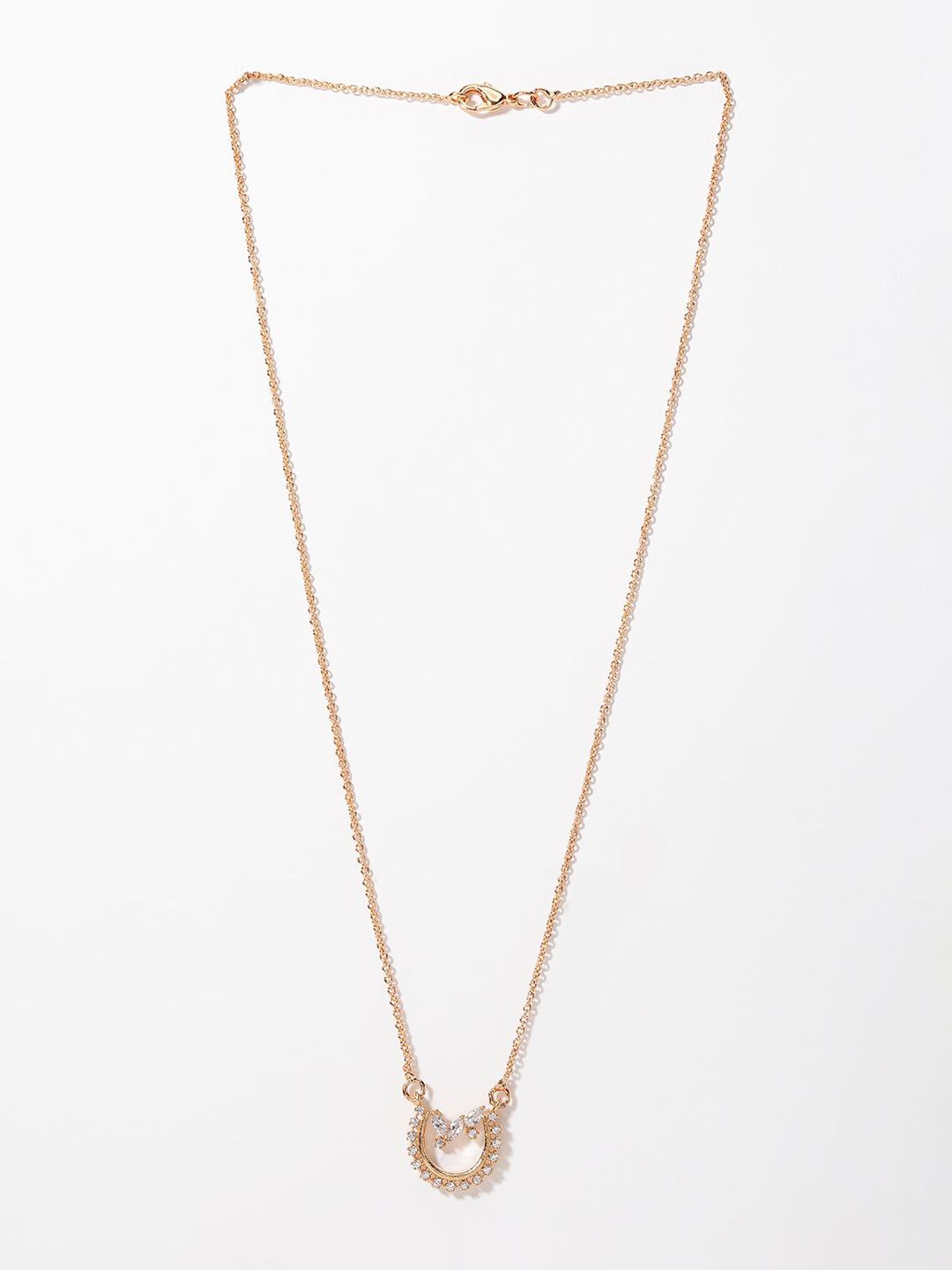 Kalung Minima DressBerry Bersalut Emas CZ Batu Dengan Rantai