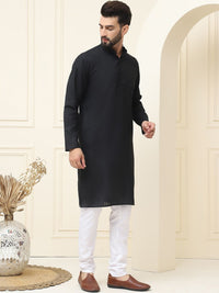 SOJANYA Kurta Linen Kapas Biasa Kolar Mandarin Dengan Pijama