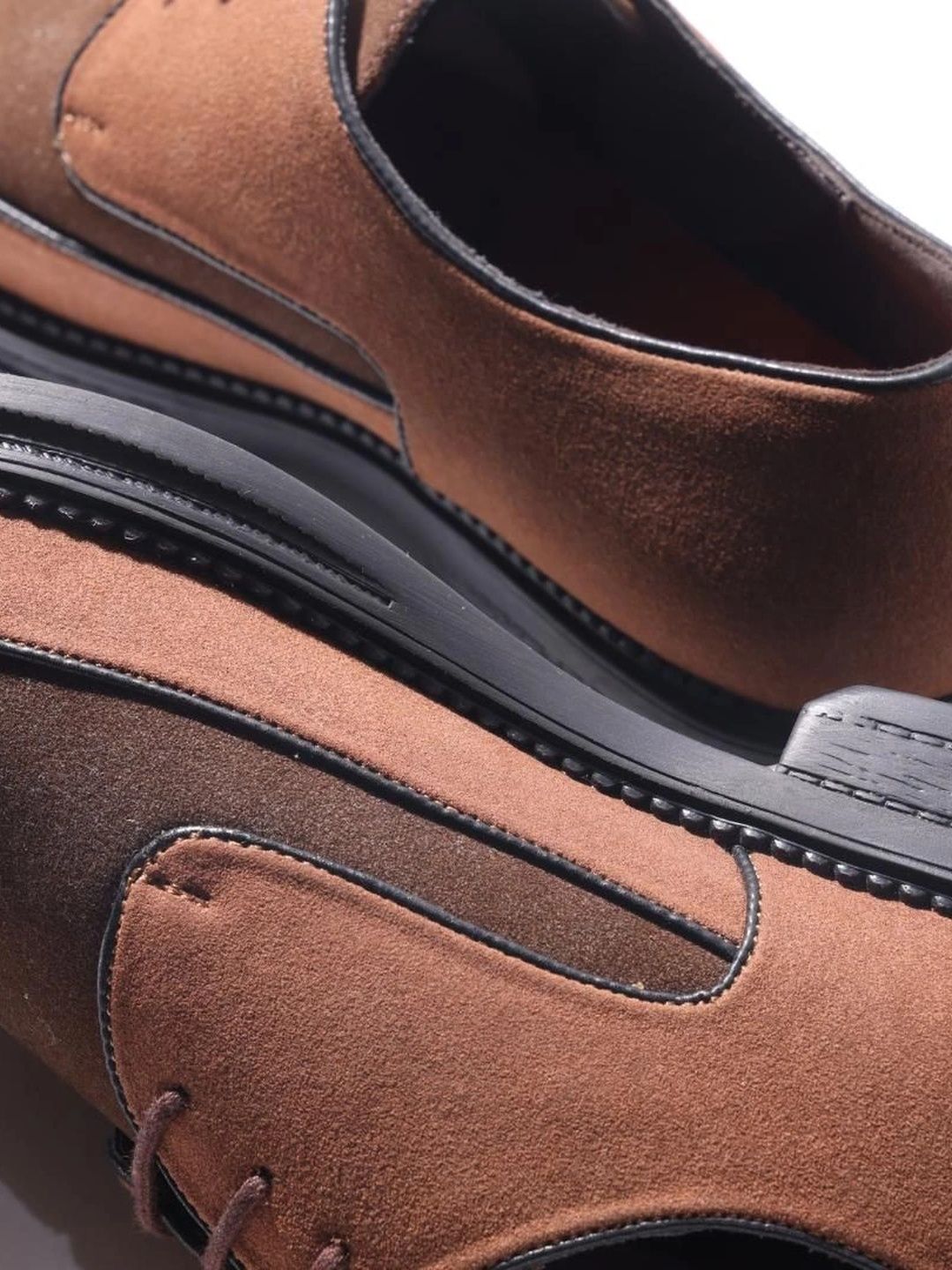 MONKSTORY Brown & Tan Atelier 1860 Dual Tone Derby Lace-Ups