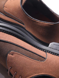 MONKSTORY Brown & Tan Atelier 1860 Dual Tone Derby Lace-Ups