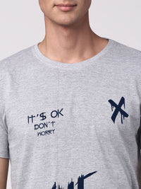 ADRO Men Graphic Printed Round Neck Cotton T-shirt