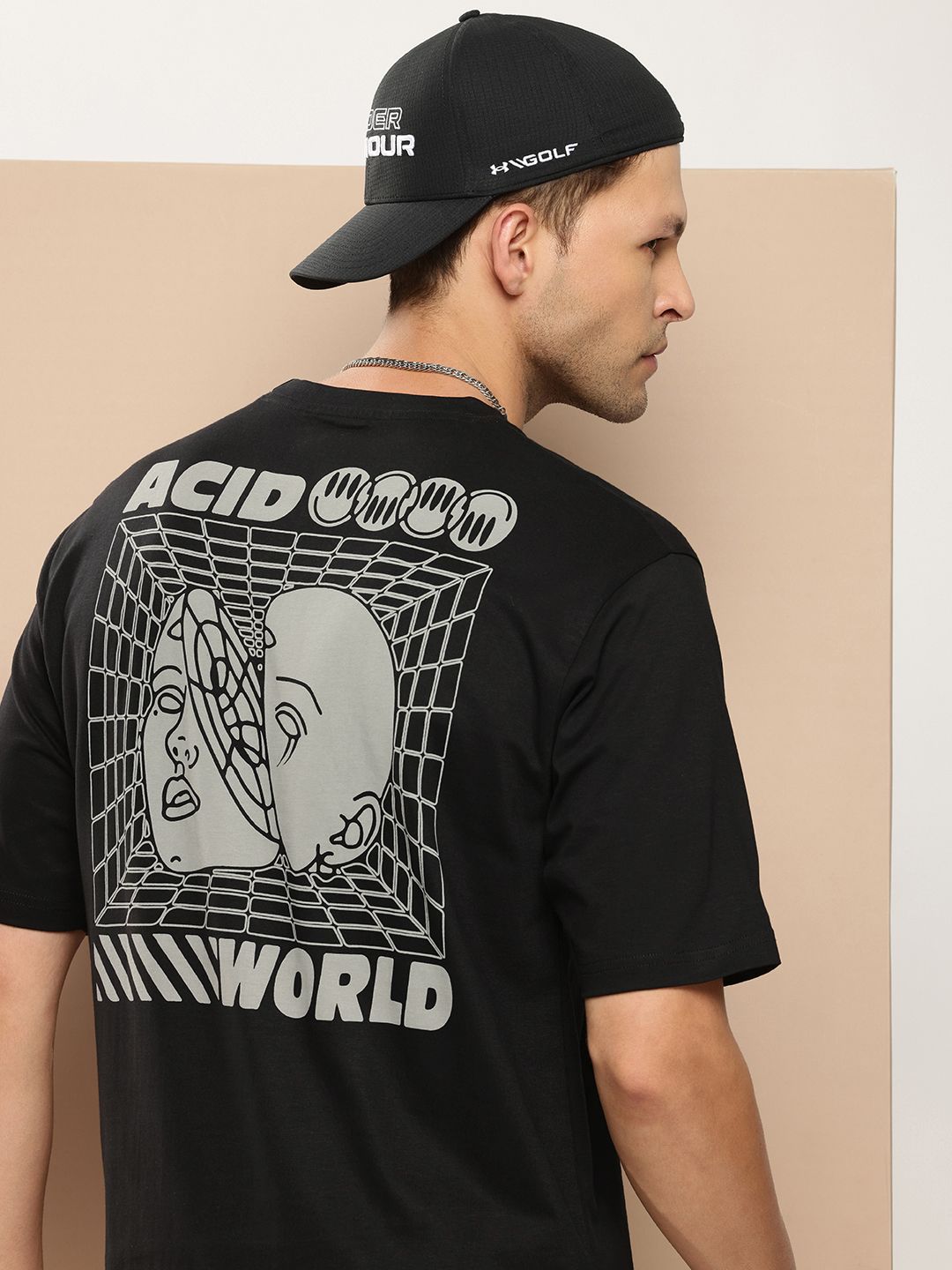 Difference of Opinion Men Printed Pure Cotton Oversized T-shirt