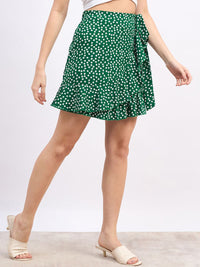 Berrylush Floral Printed High Rise Wrap Skirt