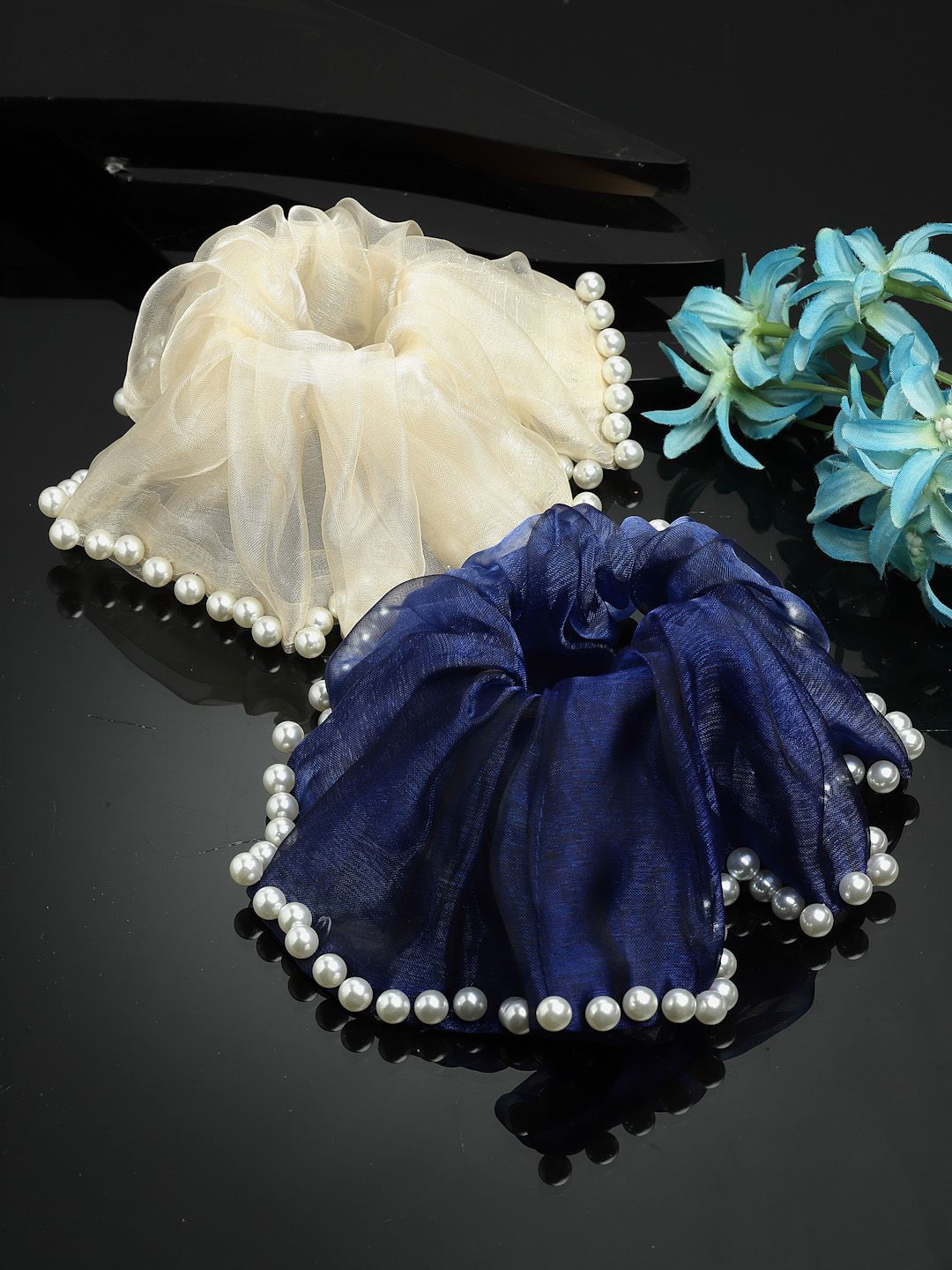 VOGUE PANASH Women Set of 2 Embellished Ponytail Holders