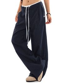 DressBerry Women Striped Mid-Rise Korean Pants Trousers