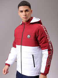 The Indian Garage Co Men Hooded Colourblocked Casual Puffer Jacket