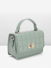 DressBerry Quilted Structured Satchel Bag