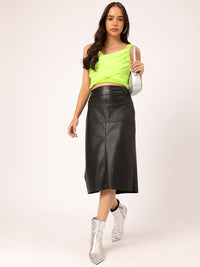 DressBerry Ruffle Net Fitted Crop Top