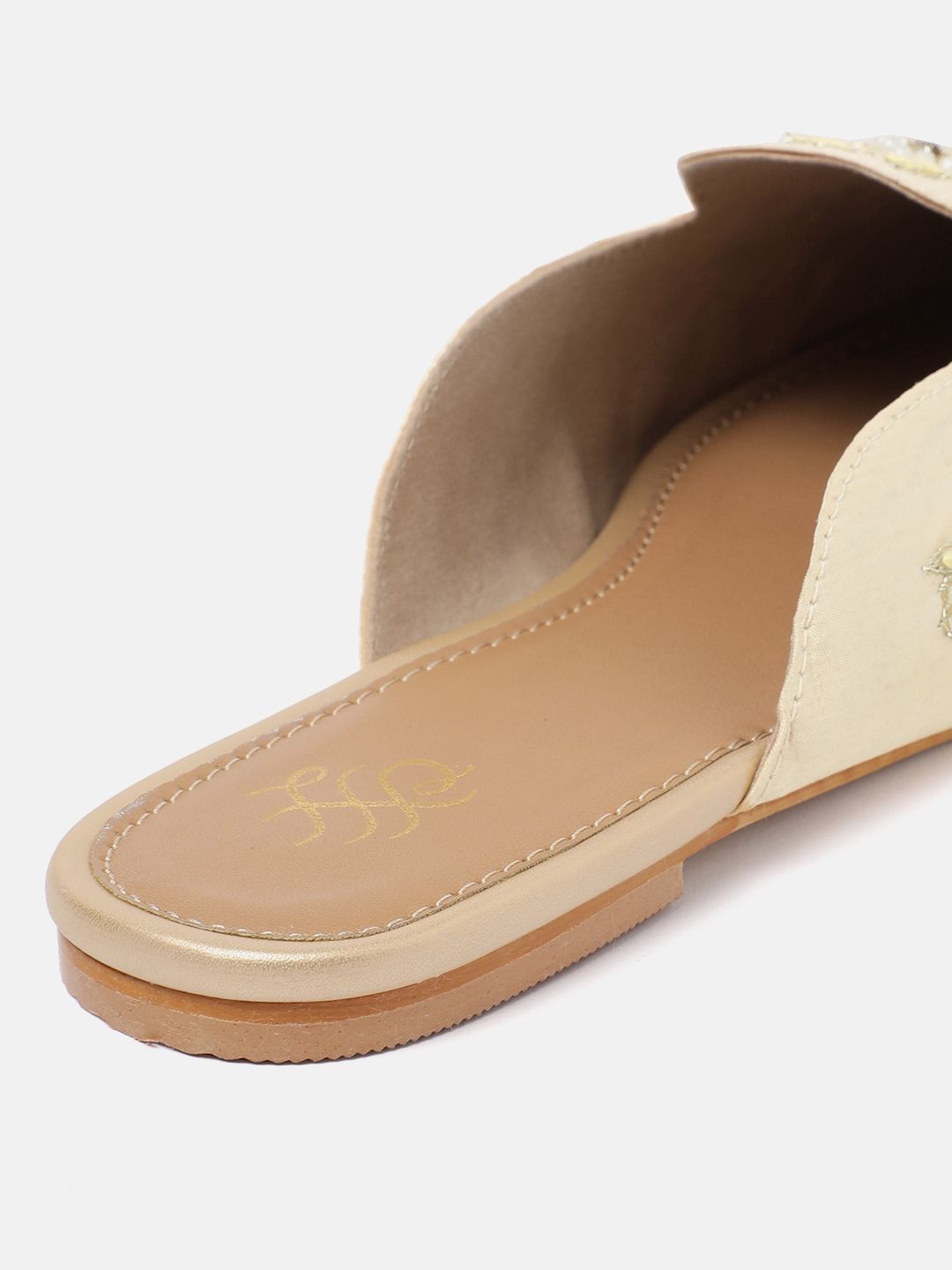House of Pataudi Floral Embroidered Mules