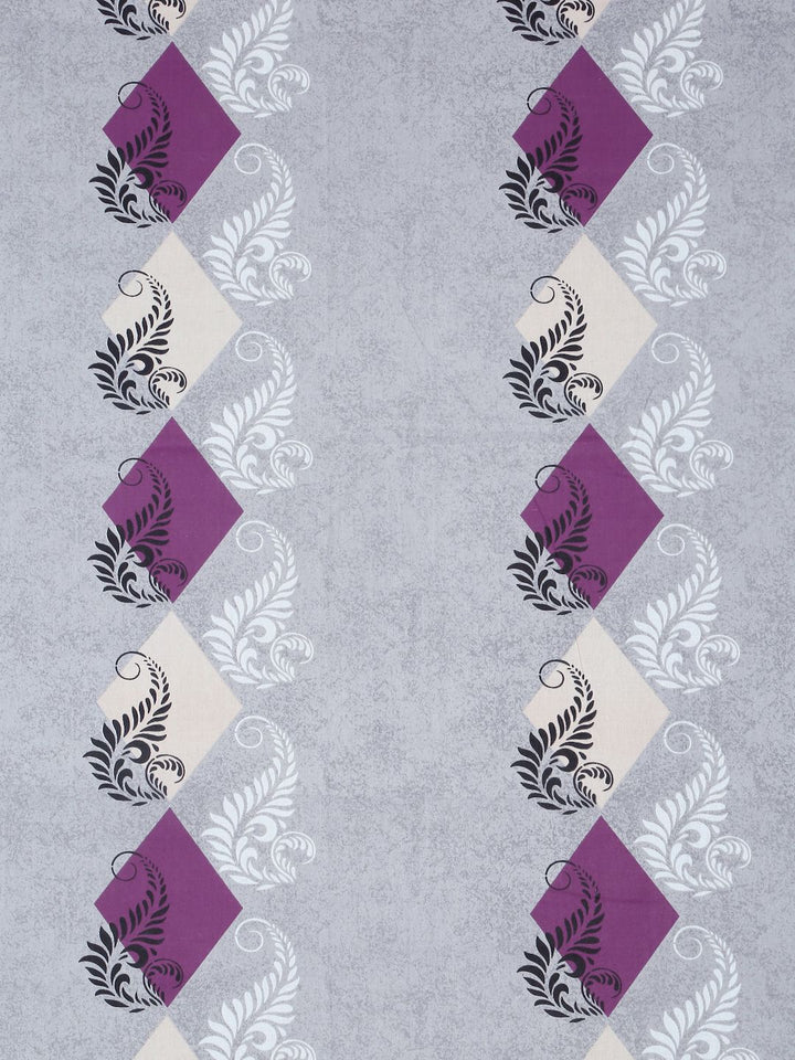 Myntra Elegant Homes Purple & White Printed Set Cadar King 400 Cotton TC Bercetak