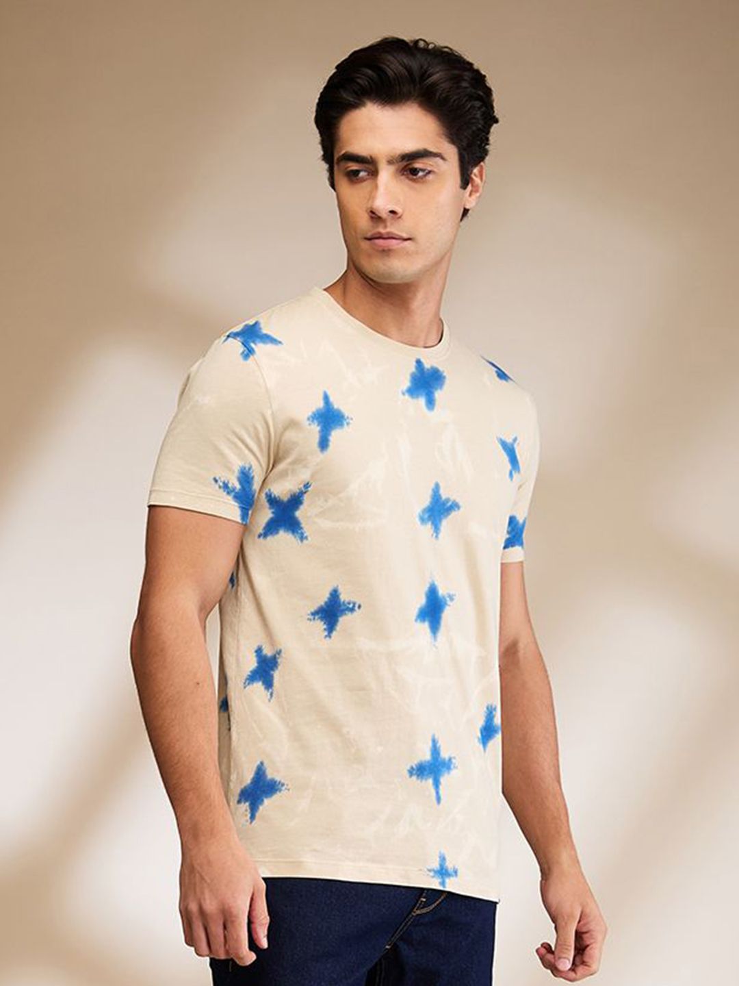 Being Human Men Conversational Printed Round Neck Cotton T-shirt