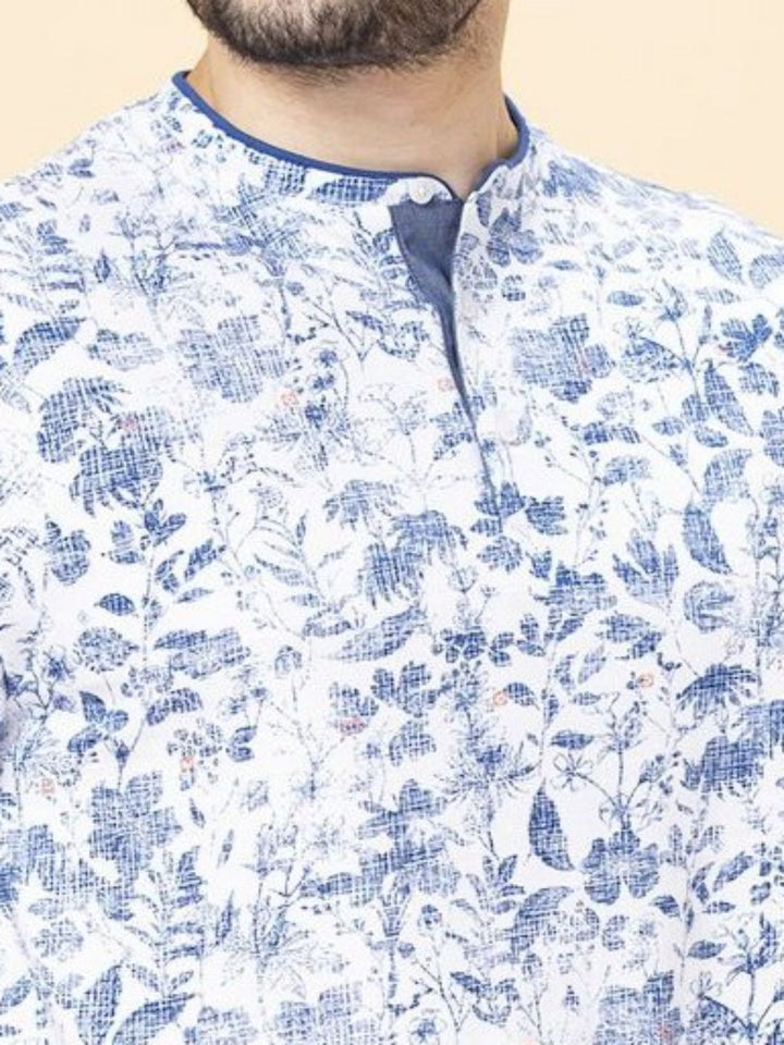 Being Human Men Floral Henley Neck Pockets T-shirt