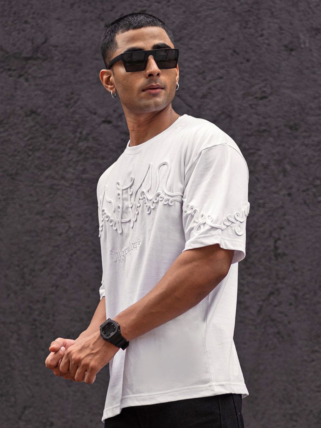 Powerlook Men Drop-Shoulder Sleeves T-shirt