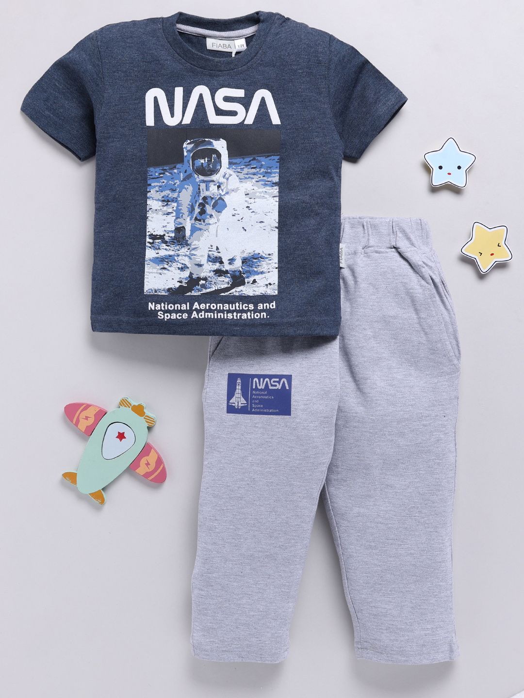 Moms Love Boys Graphic Printed T-Shirt With Trousers
