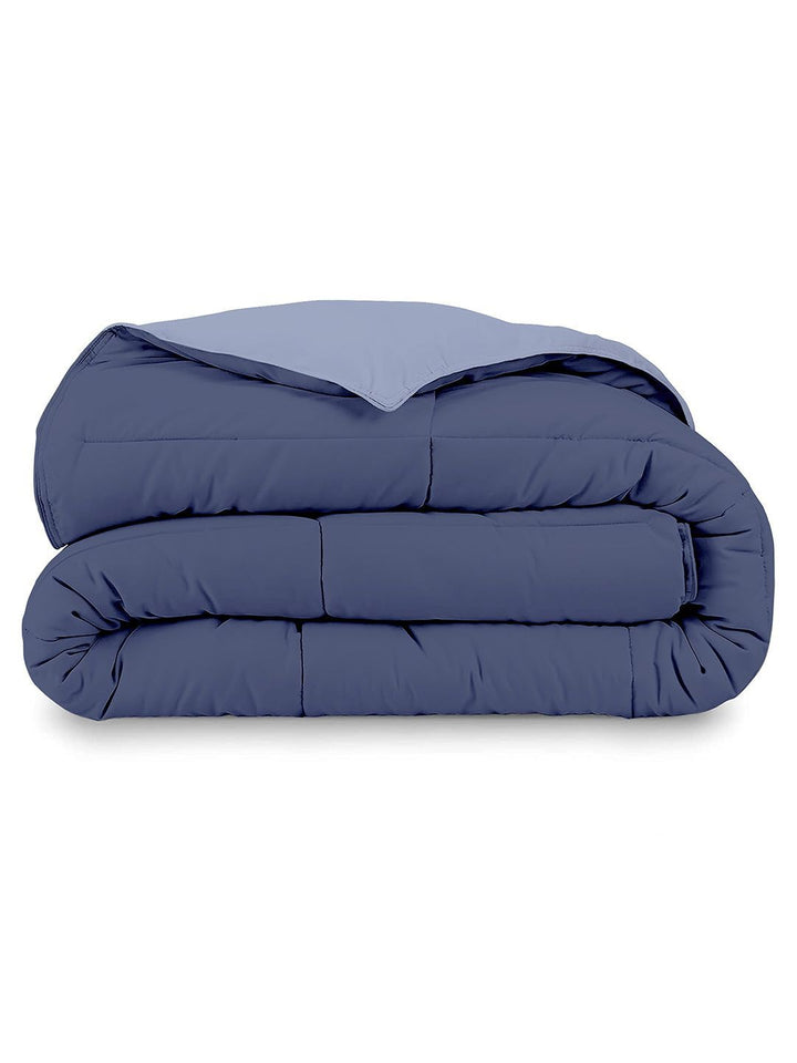 Story@home Lavender & Blue Solid Reversible 240 GSM Heavy Winter Double Bed Comforter
