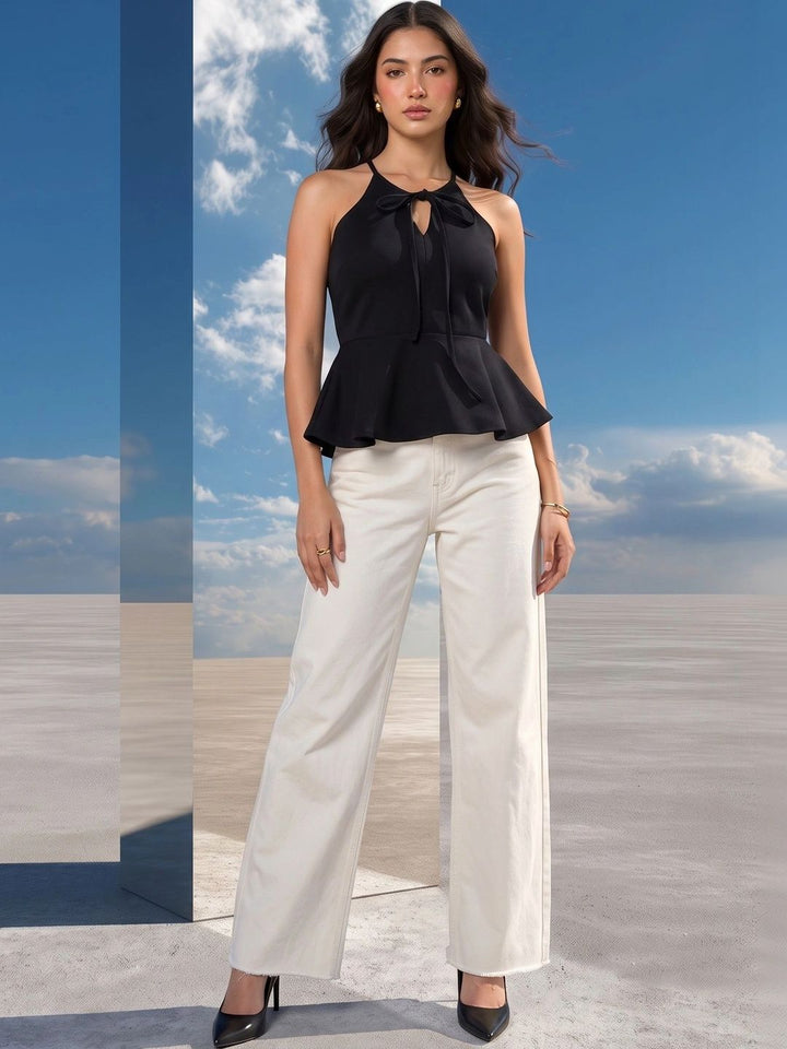 Mamicha Halter Neck Peplum Top