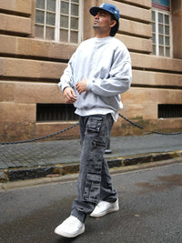 Powerlook Men Loose Baggy Fit Pure Cotton Denim Cargos