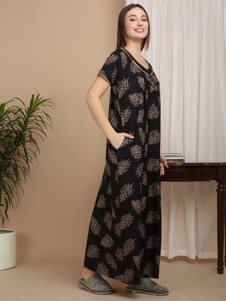 Sweet Dreams Women Printed Maxi Nightdress