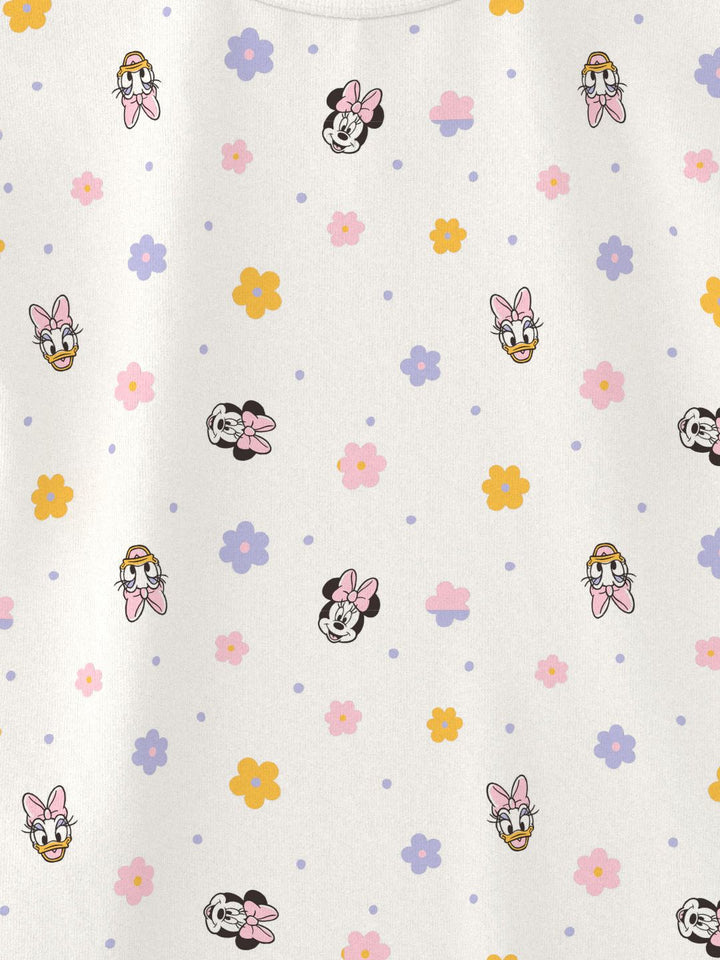 NautiNati Disney Girls Pack of 2 Cotton Minnie Mouse Printed T-shirts
