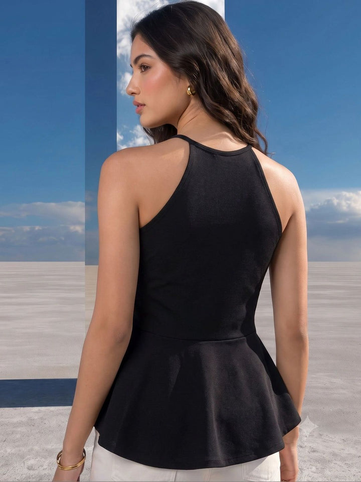 Mamicha Halter Neck Peplum Top