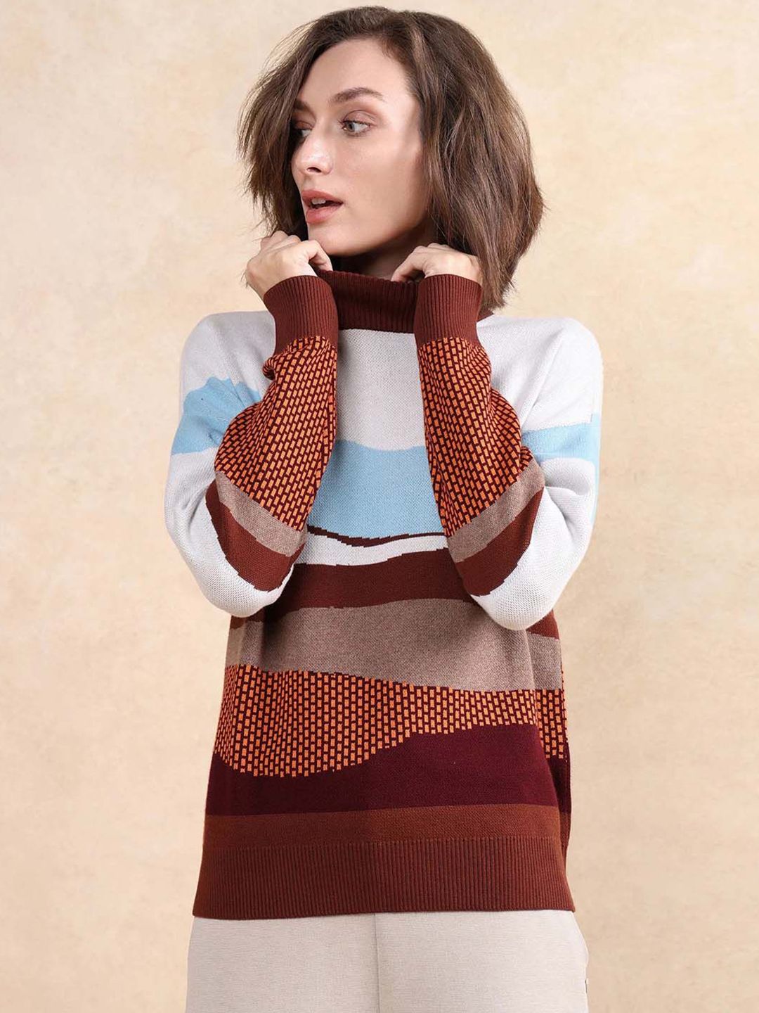 Rareism Women Colourblocked Cotton Top