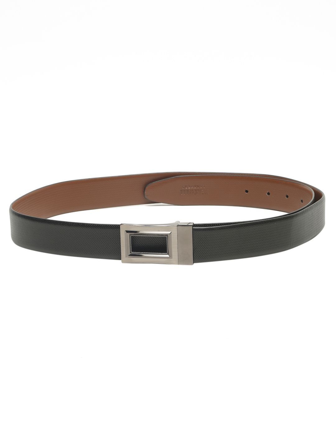 Teakwood Leathers Men Textured Leather Reversible Formal Belt