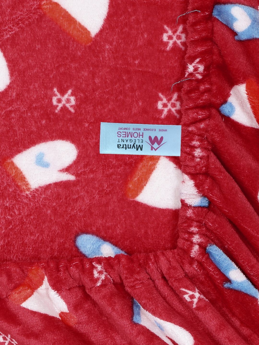 Myntra Elegant Homes Kartun Merah Dilengkapi Cadar Bujang Bulu 300 TC dengan 1 Sarung Bantal