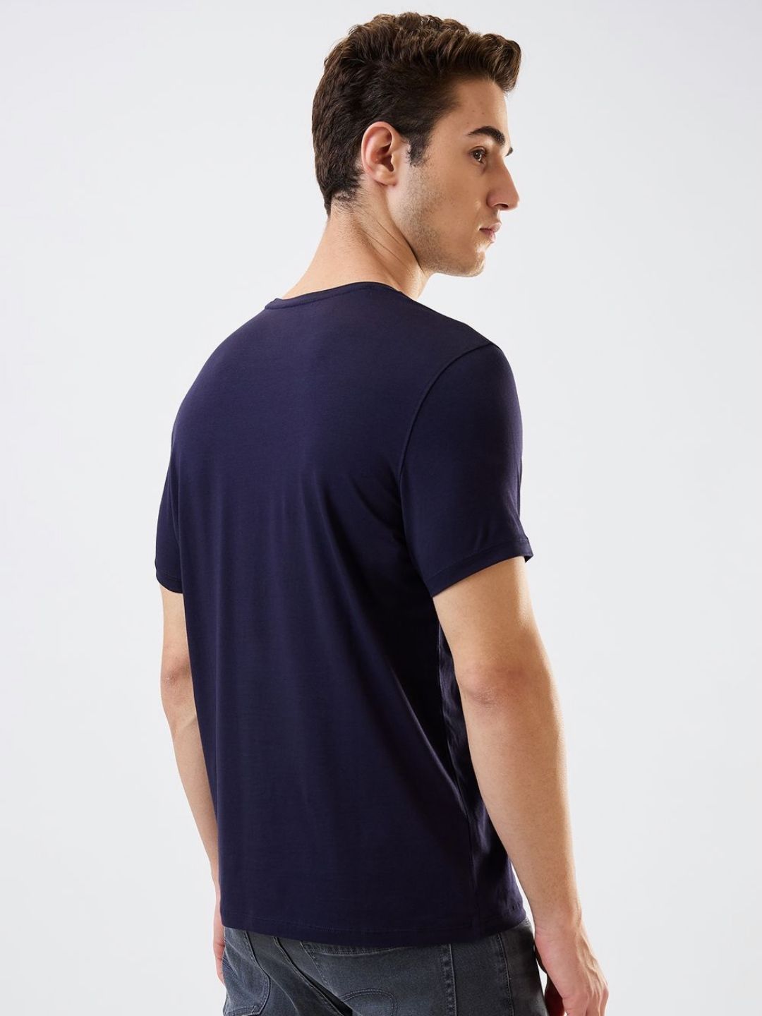 SPYKAR Men Typography Printed Round Neck Cotton Slim Fit T-shirt