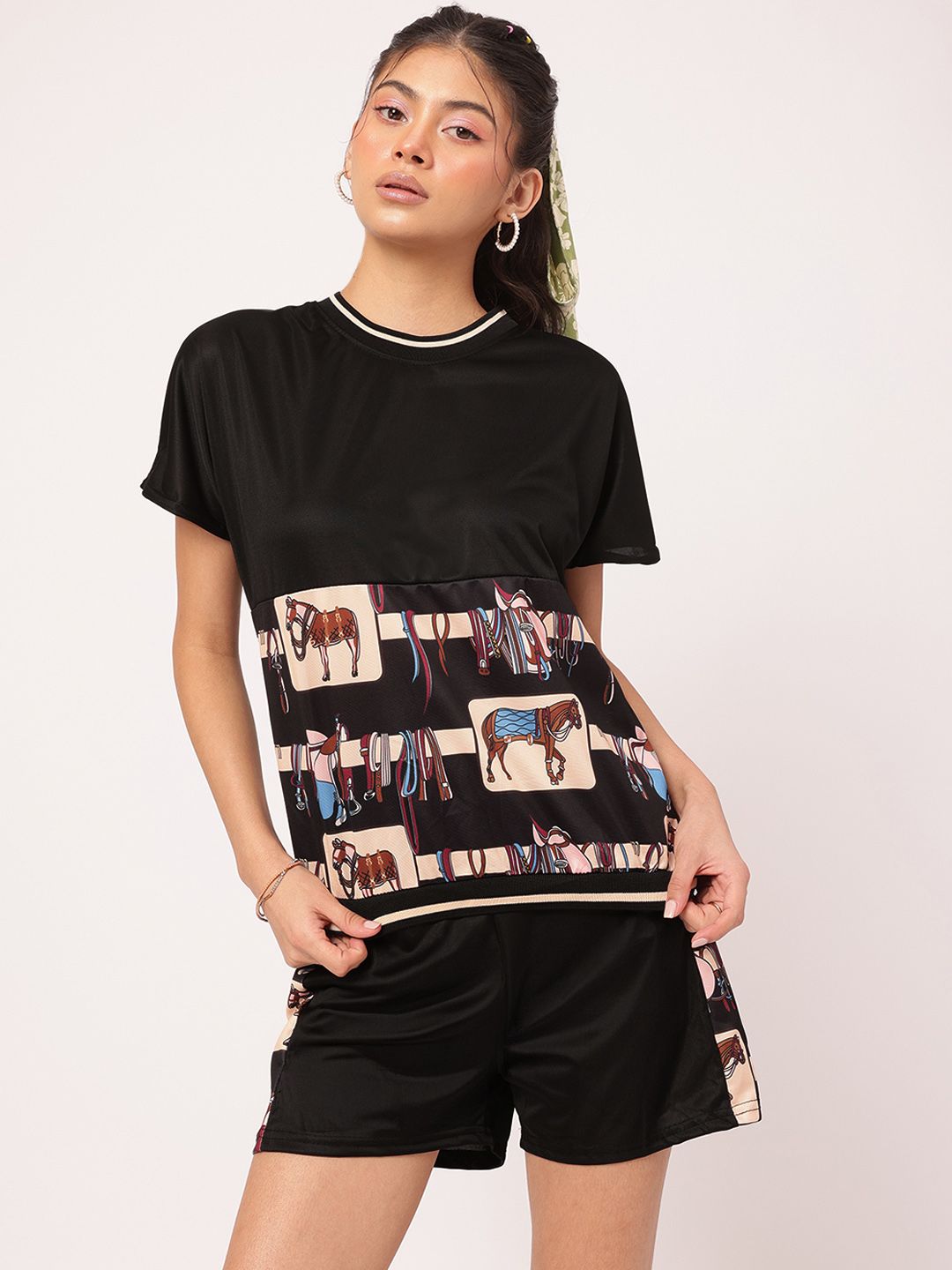 DressBerry Bold-Babe Riding Horse Print Everyday Co-ords