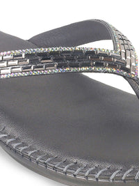 Mochi Women Printed Open Toe Flats