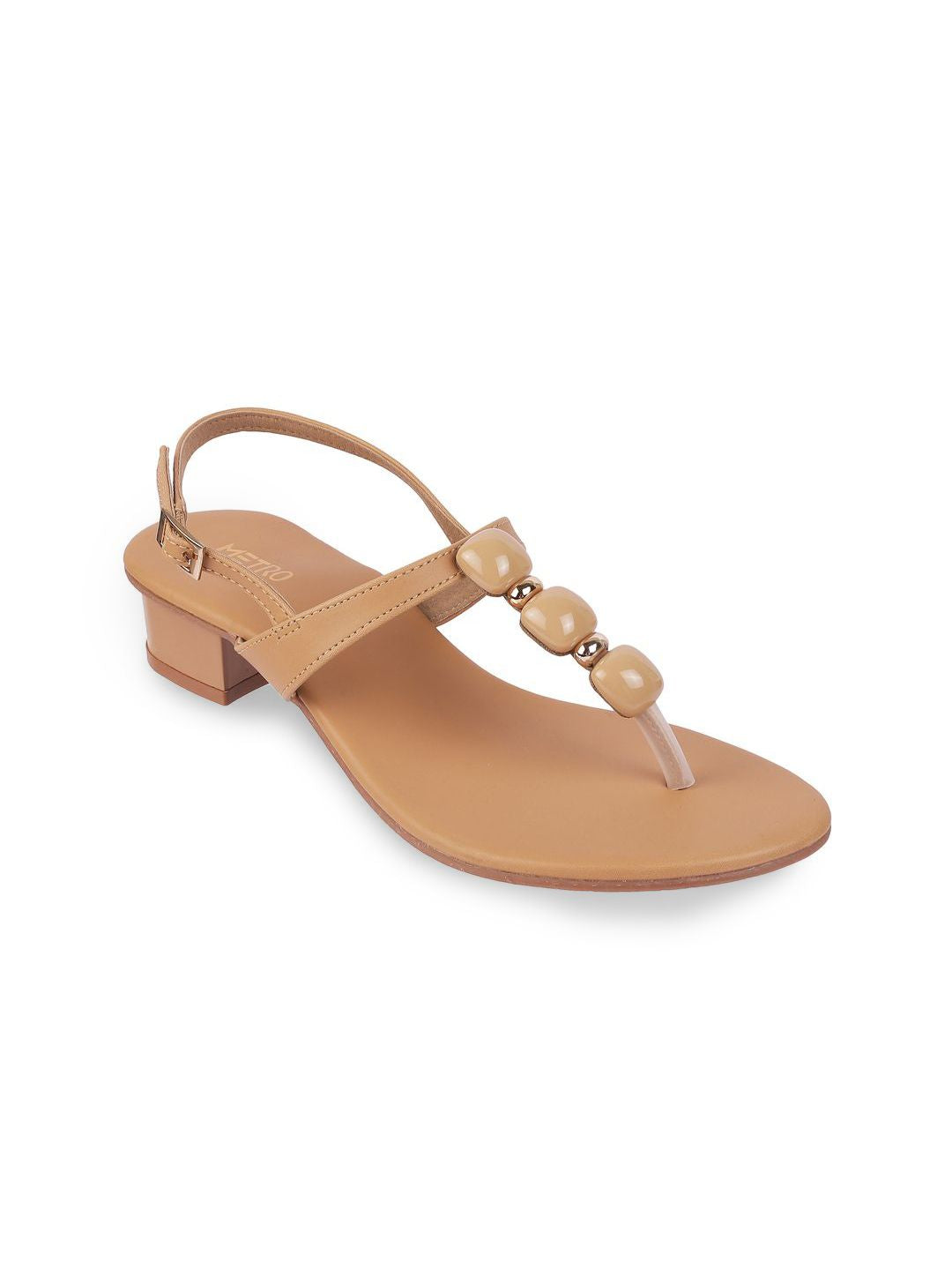 Metro Women Beaded Thong Heels