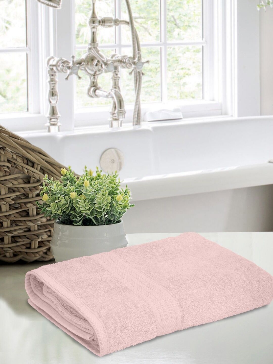 BOMBAY DYEING Pink Cotton 450 GSM Bath Towel