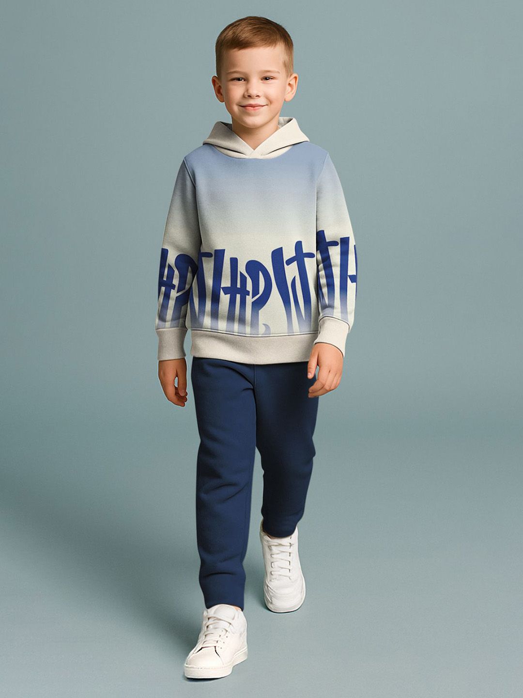 HELLCAT Boys Printed Hooded Sweatshirt With Trousers