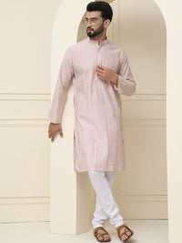 SOJANYA Geometric Woven Design Regular Jacqard Cotton Silk Silk Kurta With Pyjama