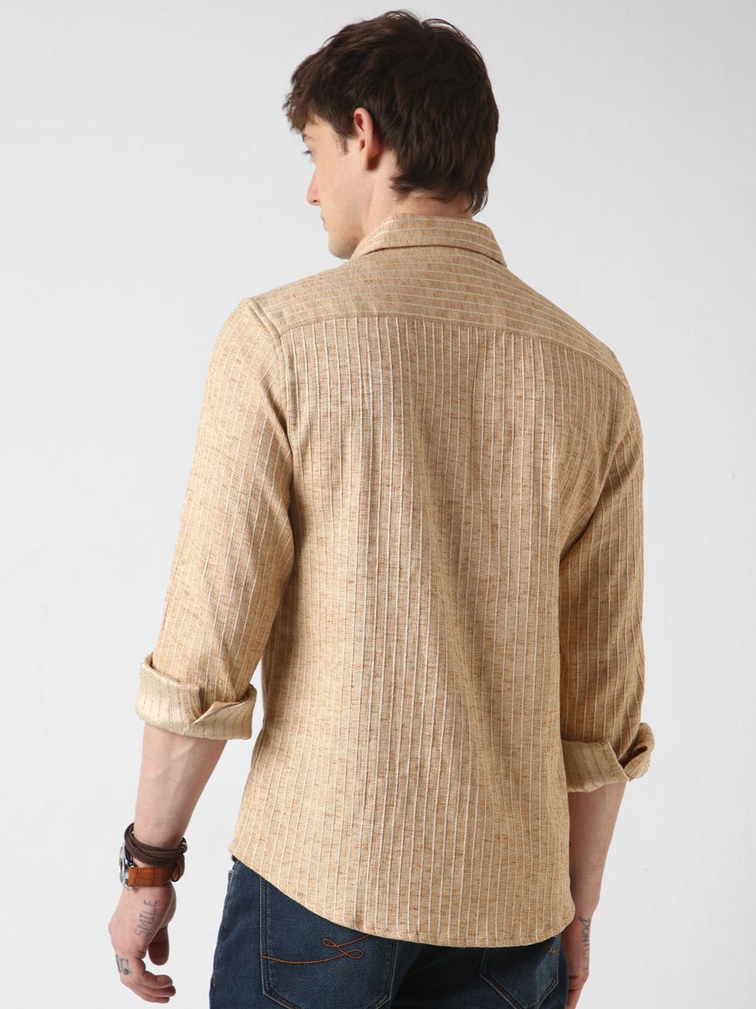 VASTRADO Men Classic Slim Fit Opaque Striped Casual Shirt