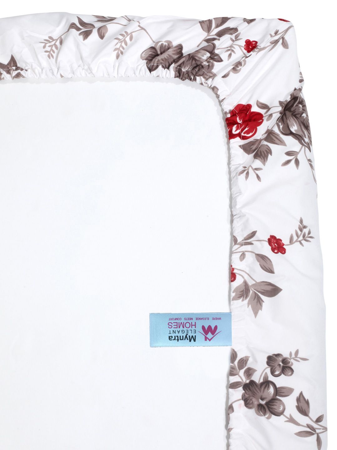 Buku Myntra Elegant Homes Lipat Putih Bercetak 300 TC Set Cadar King 2.5m x 2.25m