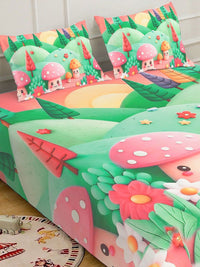 Myntra Elegant Homes Multicoloured Conversational 400 TC King Bedsheet with 2 Pillow Covers